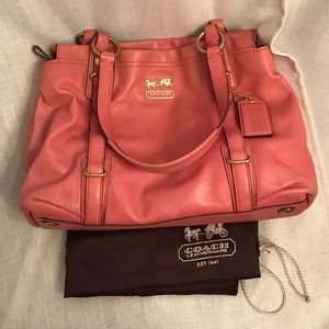 Authentic Coach LeatherHandbag in Coral